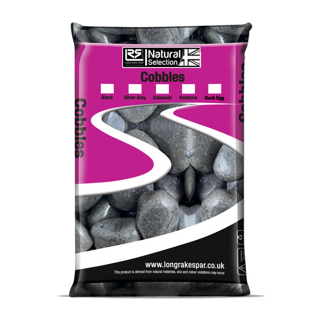 Black Basalt Cobbles 60-120mm Small Bag