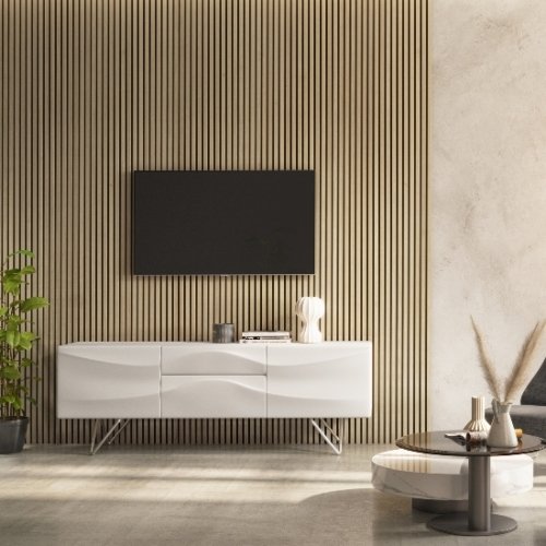 Cheshire Mouldings Light Oak Acoustic Slat Wall Panel 2400x605x22mm WPKT9
*SPECIAL OFFER*