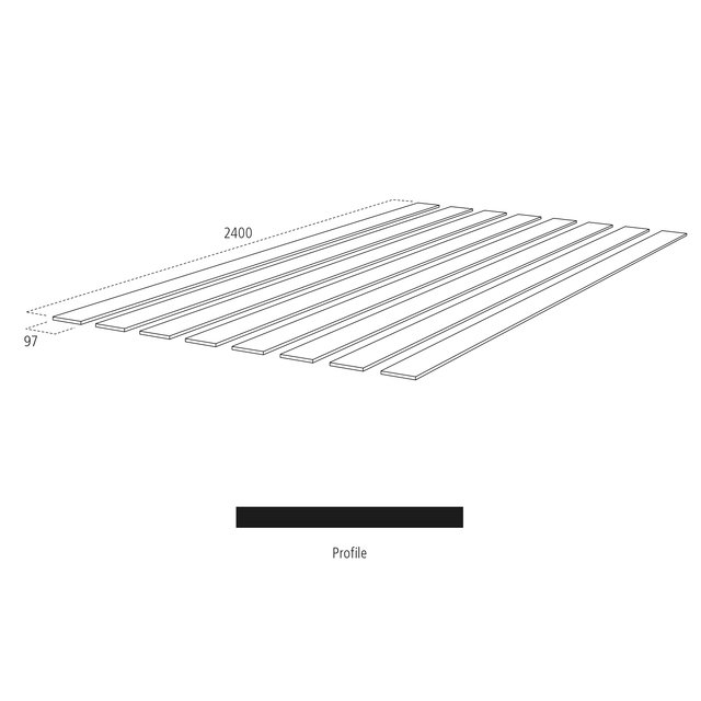 Shaker Wall Slat strips Trade Pack of 8 strips WPKT20 by Cheshire Mouldings 97x9x2400mm MR MDF