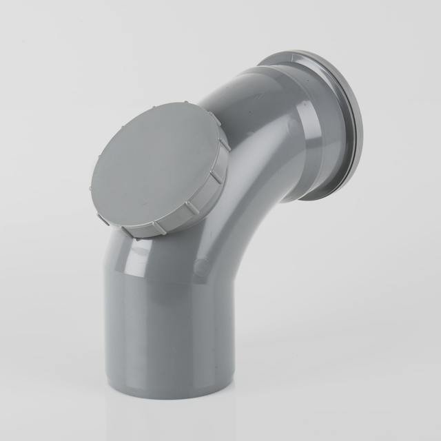 Single Socket Access Bend Grey 110mm Soil & Vent BS436G