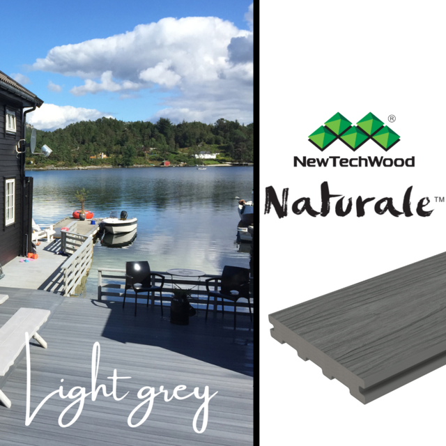 Ultrashield Naturale Light Grey Grooved Edge Deck Board 23x138x4.8m Composite Decking  US53 (LG)