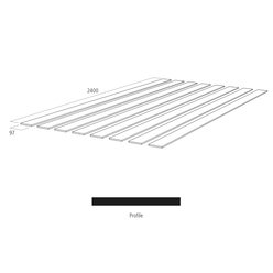 Shaker Wall Slat strips Trade Pack of 8 strips WPKT20 by Cheshire Mouldings 97x9x2400mm MR MDF Thumbnail